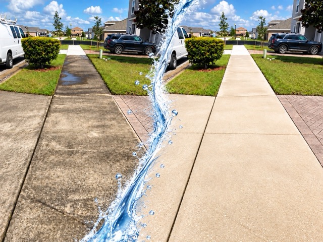 Before/After Sidewalk Cleaning